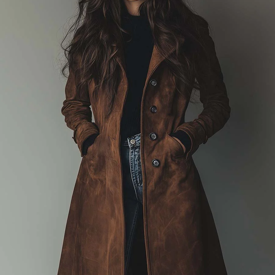 Teresa | Suede Trench Coat