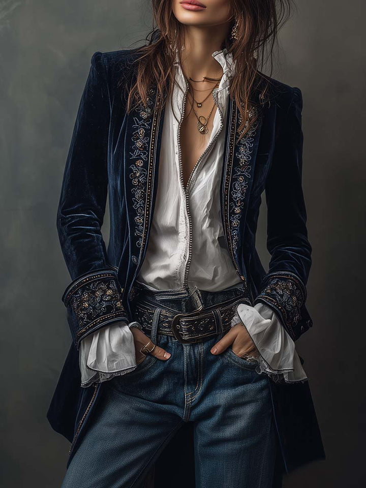 Beatrice | Embroidered Long Jacket