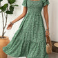 Florine | Midi-jurk met bloemenprint en rucherand