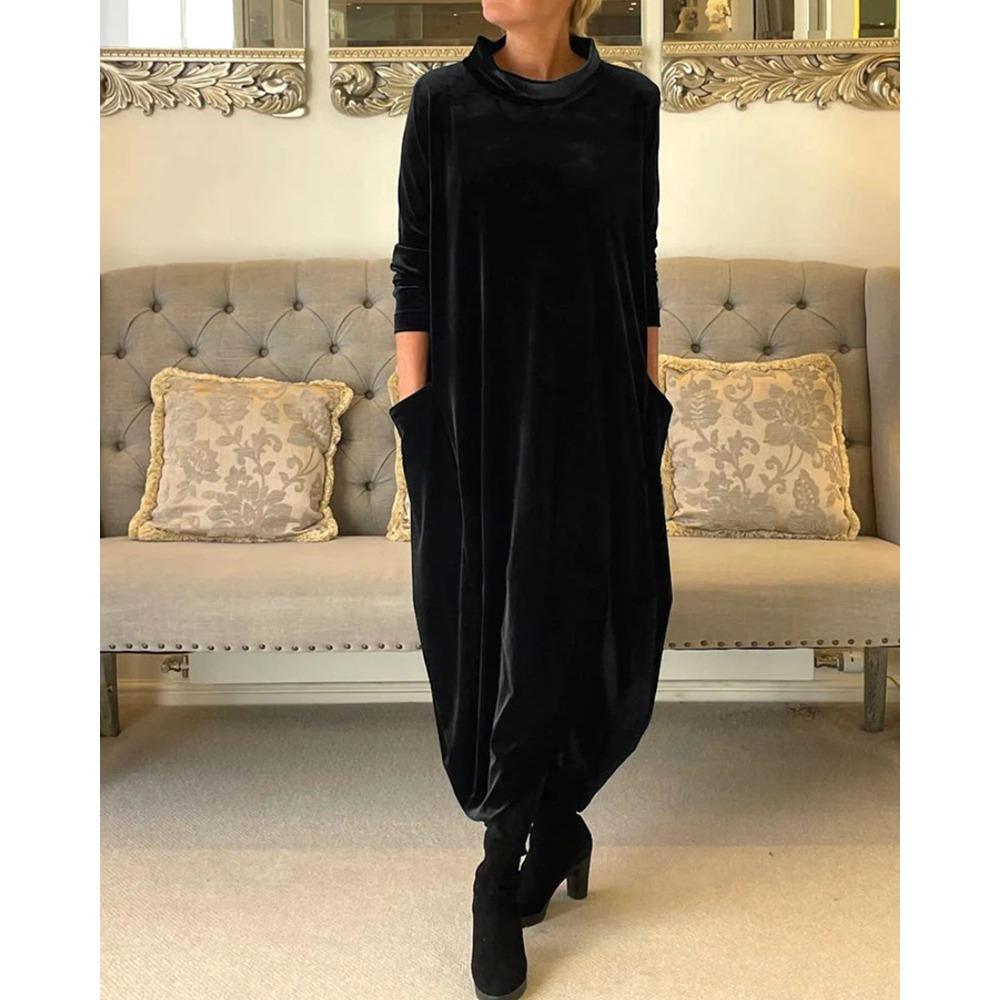 Giuliana | Velour High Neck Winter Dress