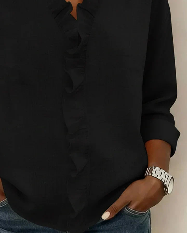 Eleanor | Ruffled V Neck Blouse