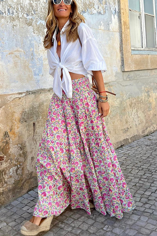 Bloemenprint Maxi Rok
