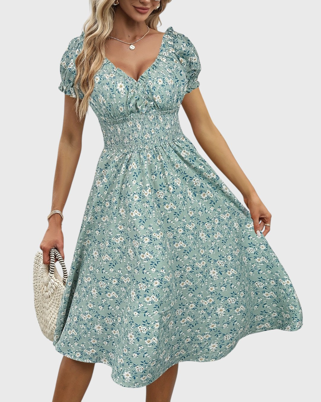 Angelique™ | Midi Jurk met Bloemenprint