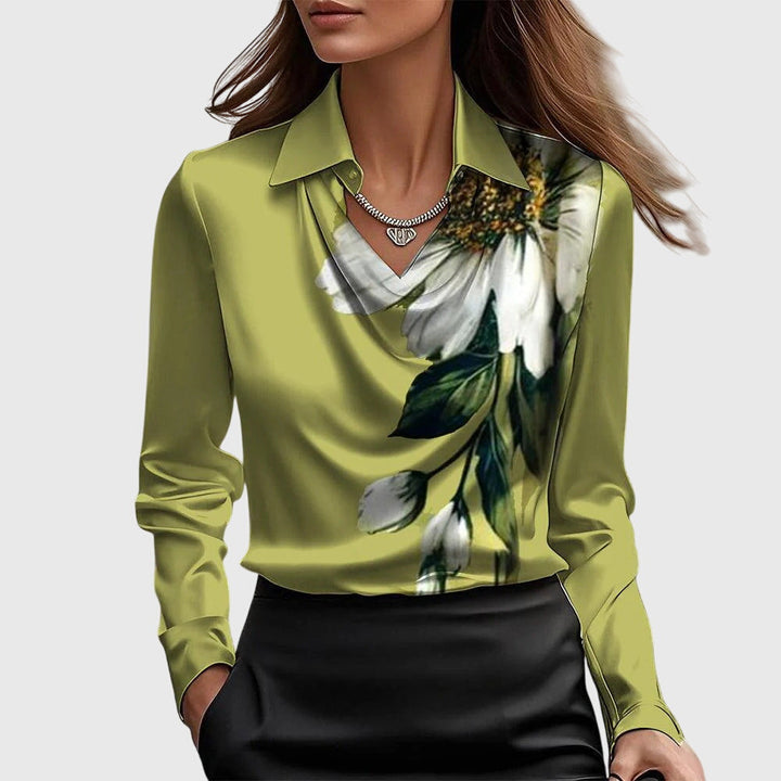 Elodie | Soft Sheen Pleated Blouse