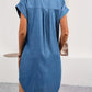 Ylva | Elegante Blauwe Lentejurk met Korte Mouwen