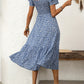 Florine | Midi-jurk met bloemenprint en rucherand