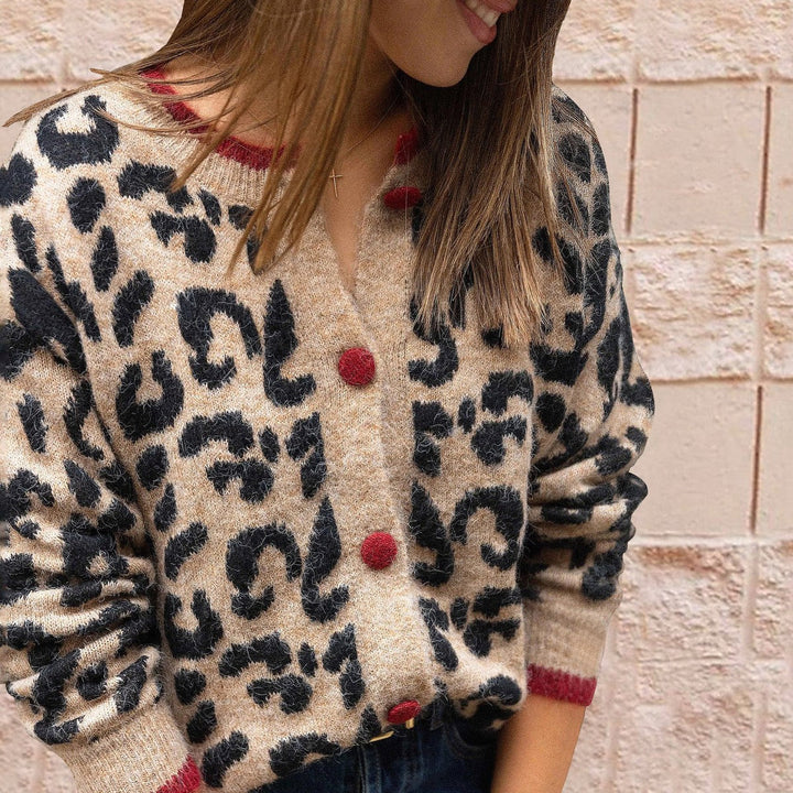 Noa | Brown Leopard Print Cardigan