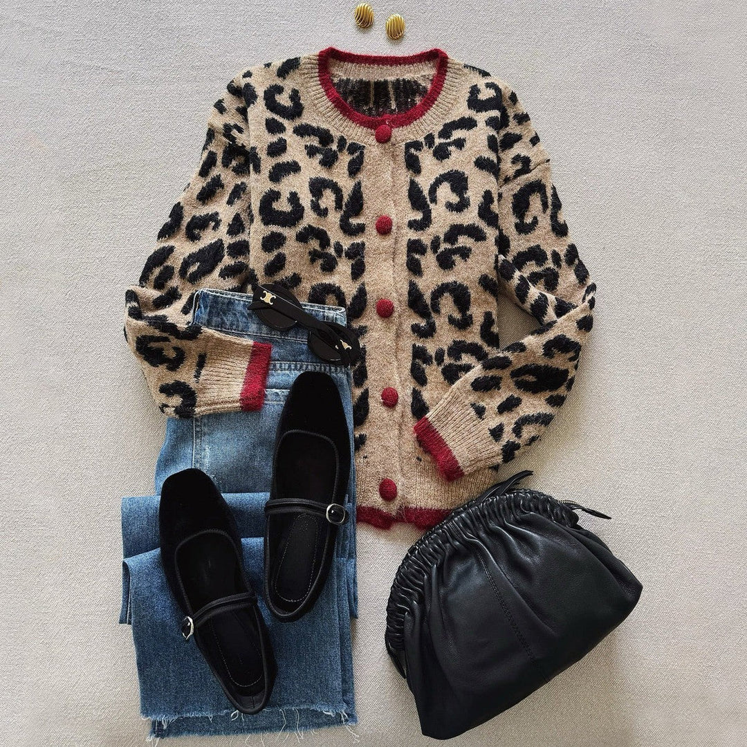Noa | Brown Leopard Print Cardigan