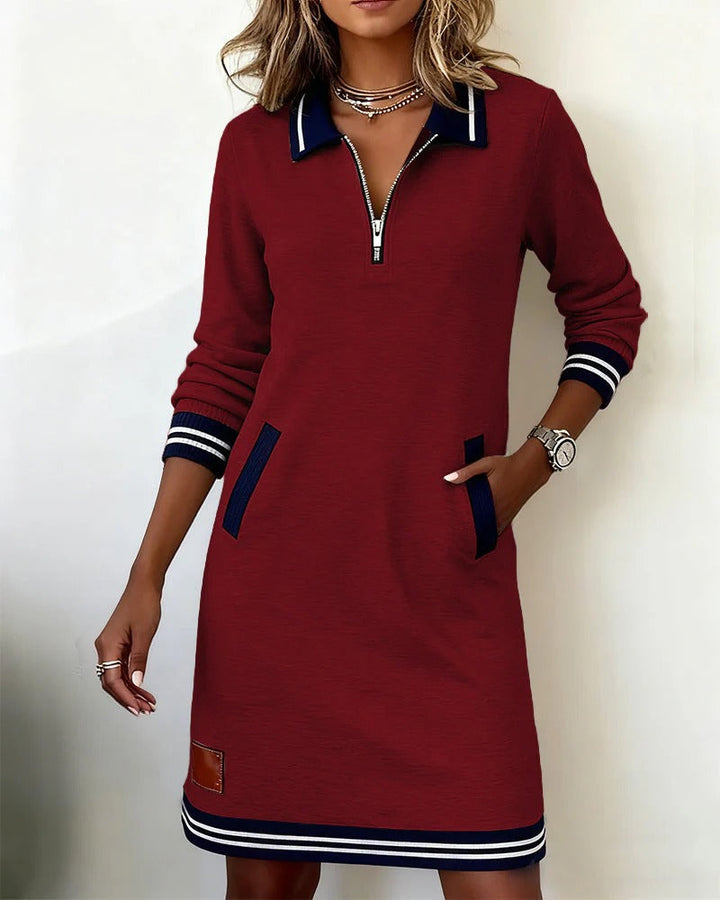 Sabrina | Cotton Blend Everyday Zip Dress
