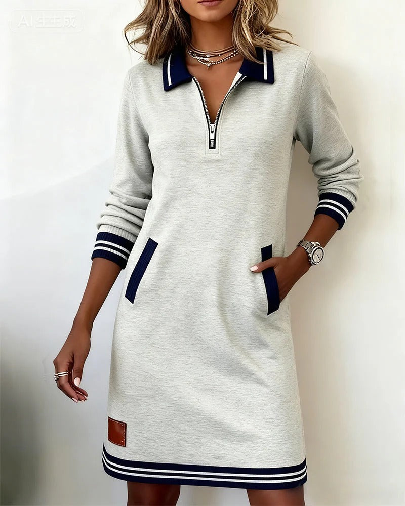 Sabrina | Cotton Blend Everyday Zip Dress