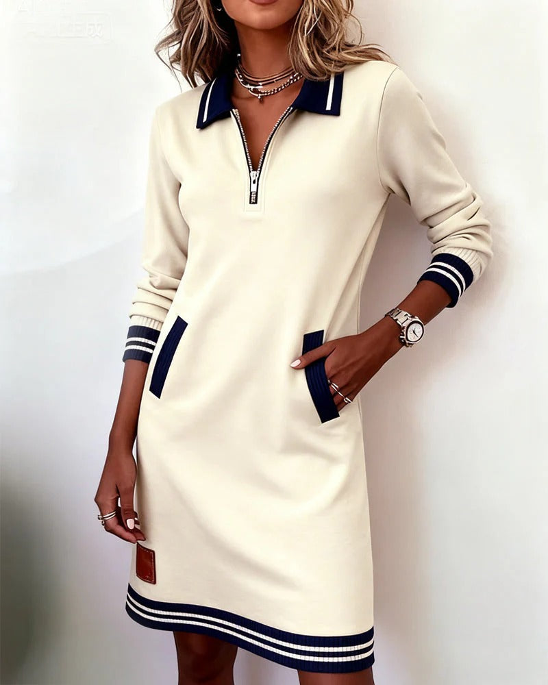 Sabrina | Cotton Blend Everyday Zip Dress