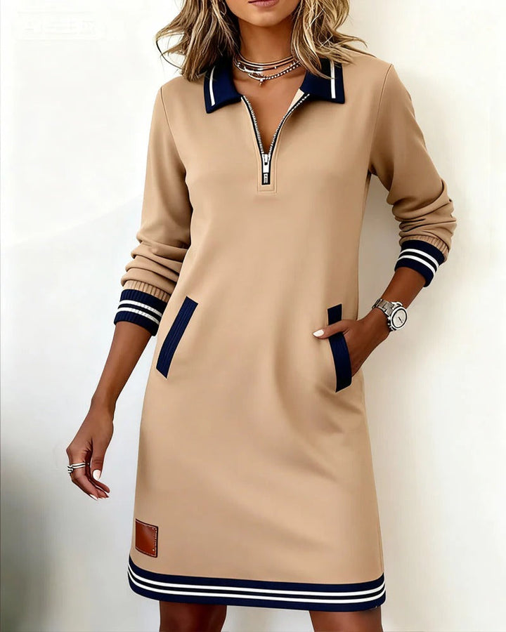 Sabrina | Cotton Blend Everyday Zip Dress