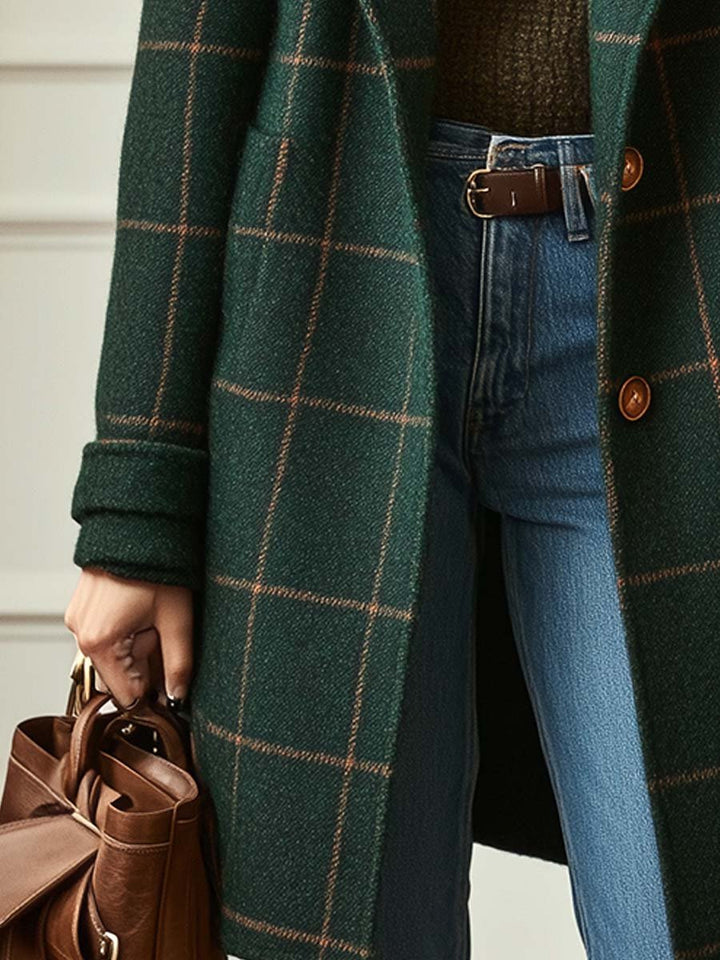 Luciana | Tailored Check Wool Coat