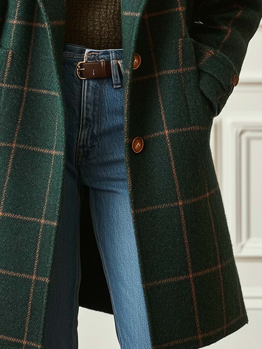 Luciana | Tailored Check Wool Coat