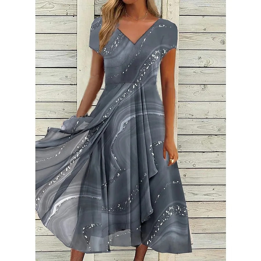 Naomi | V-hals Midi Jurk