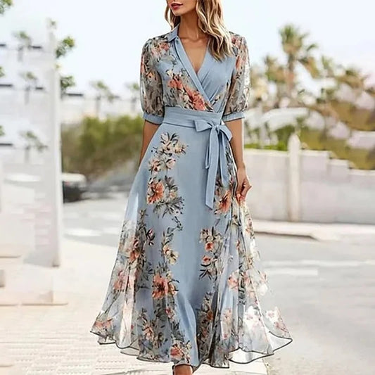 Luna | Bloemenprint Maxi Jurk