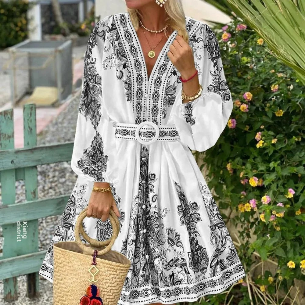 Aylin™ |  Jurk met Print en Riem