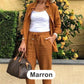 Zélie™ - Ensemble Chemise et Pantalon en Coton et Lin