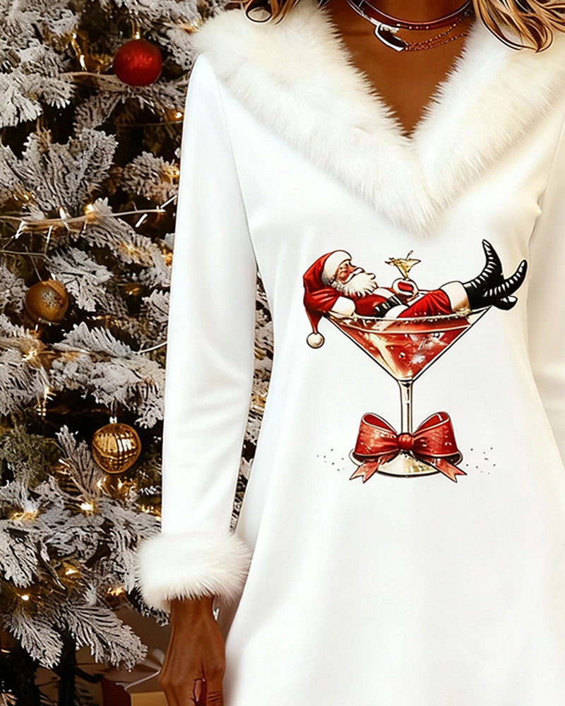 Amaya | Festive Fur Collar Dress
