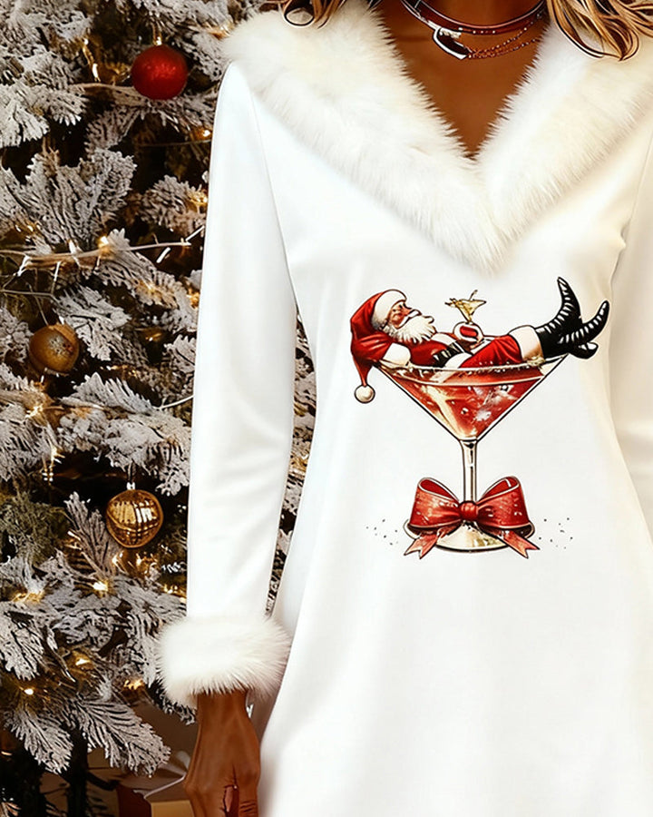 Amaya | Festive Fur Collar Dress